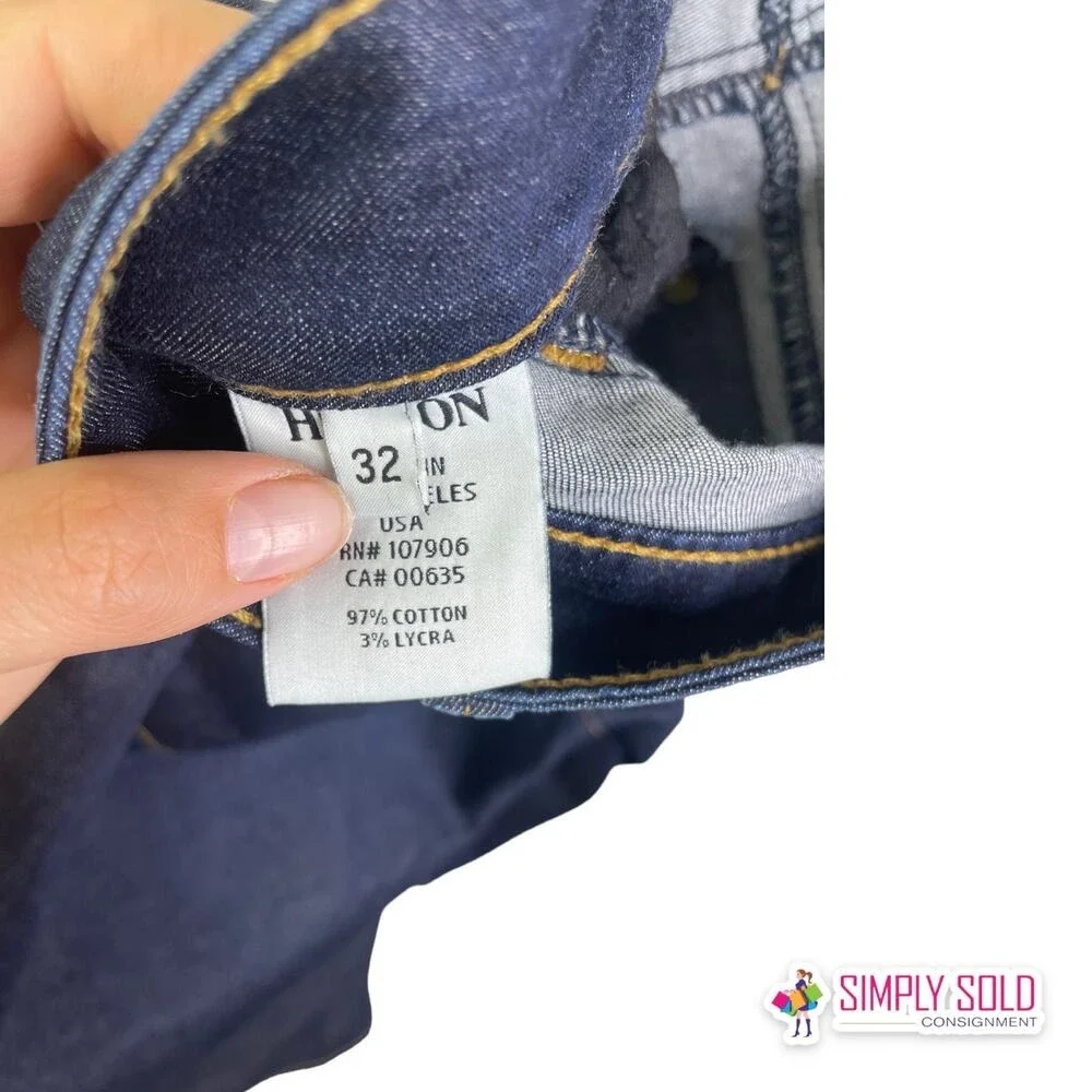 Hudson‎ Denim Shorts Womens 31 Blue Bermuda Dark Wash Flap Pocket Made in USA